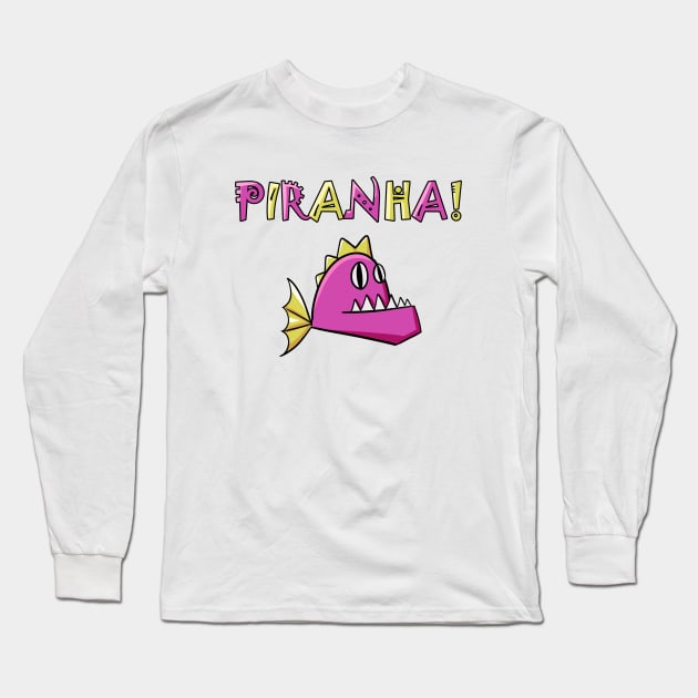 Piranha Long Sleeve T-Shirt by AdJohnson